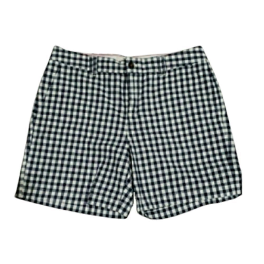 Bass blue & white plaid chino shorts